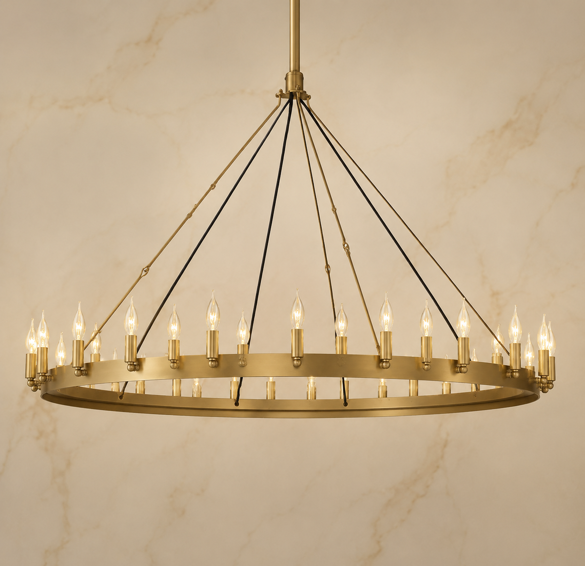 cominv vintage candelabra round chandelier 127cm gold light on
