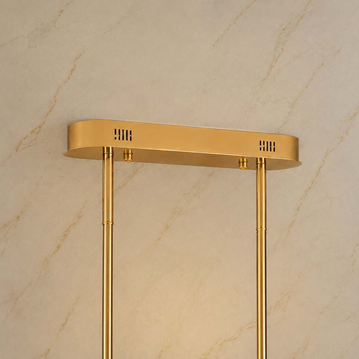 contemporary gold smoky crystal rectangular chandelier ceiling canopy detail