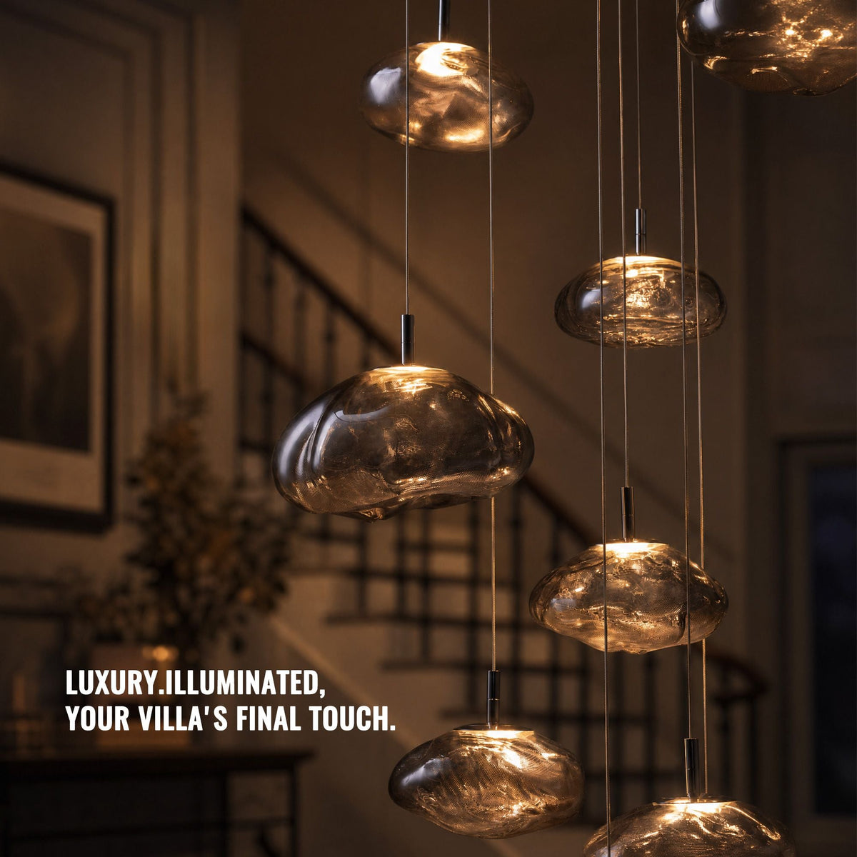 Astral Modern Glass Globe Cascading Chandelier — product view 11