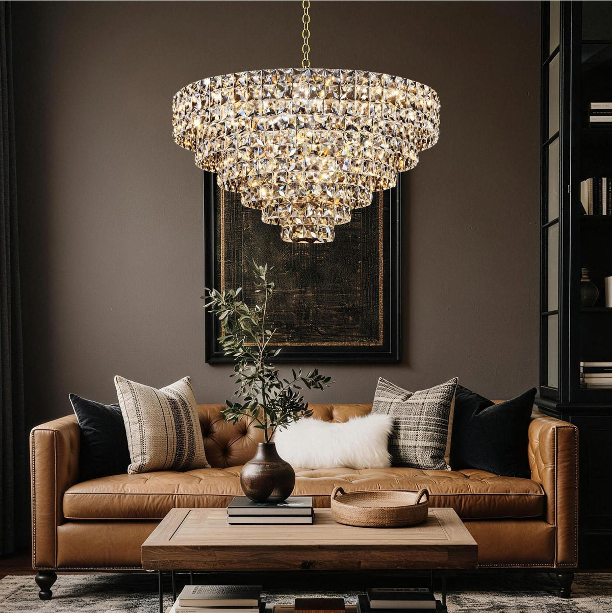 Aria Modern Chrome K9 Crystal Glacier Chandelier — product view 9