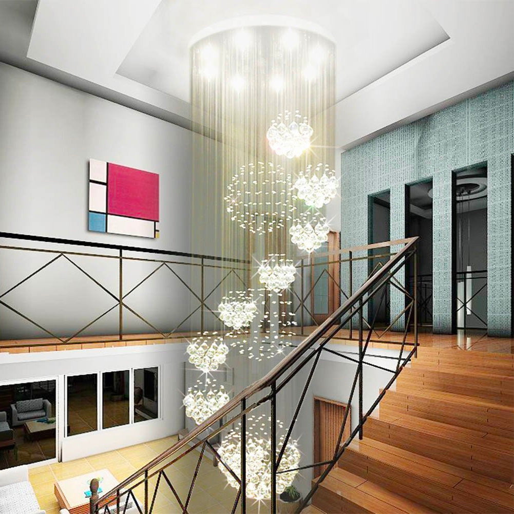 Luxury Solar System Spiral Raindrop Chandelier at the Entry