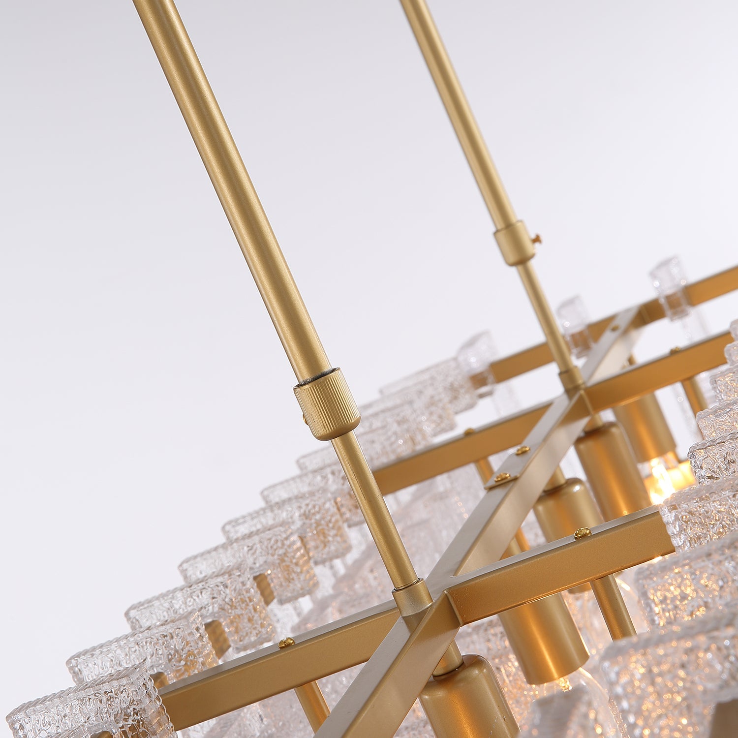 Modern Rectangular Crystal Linear Chandelier - Pendant Light-detail 2