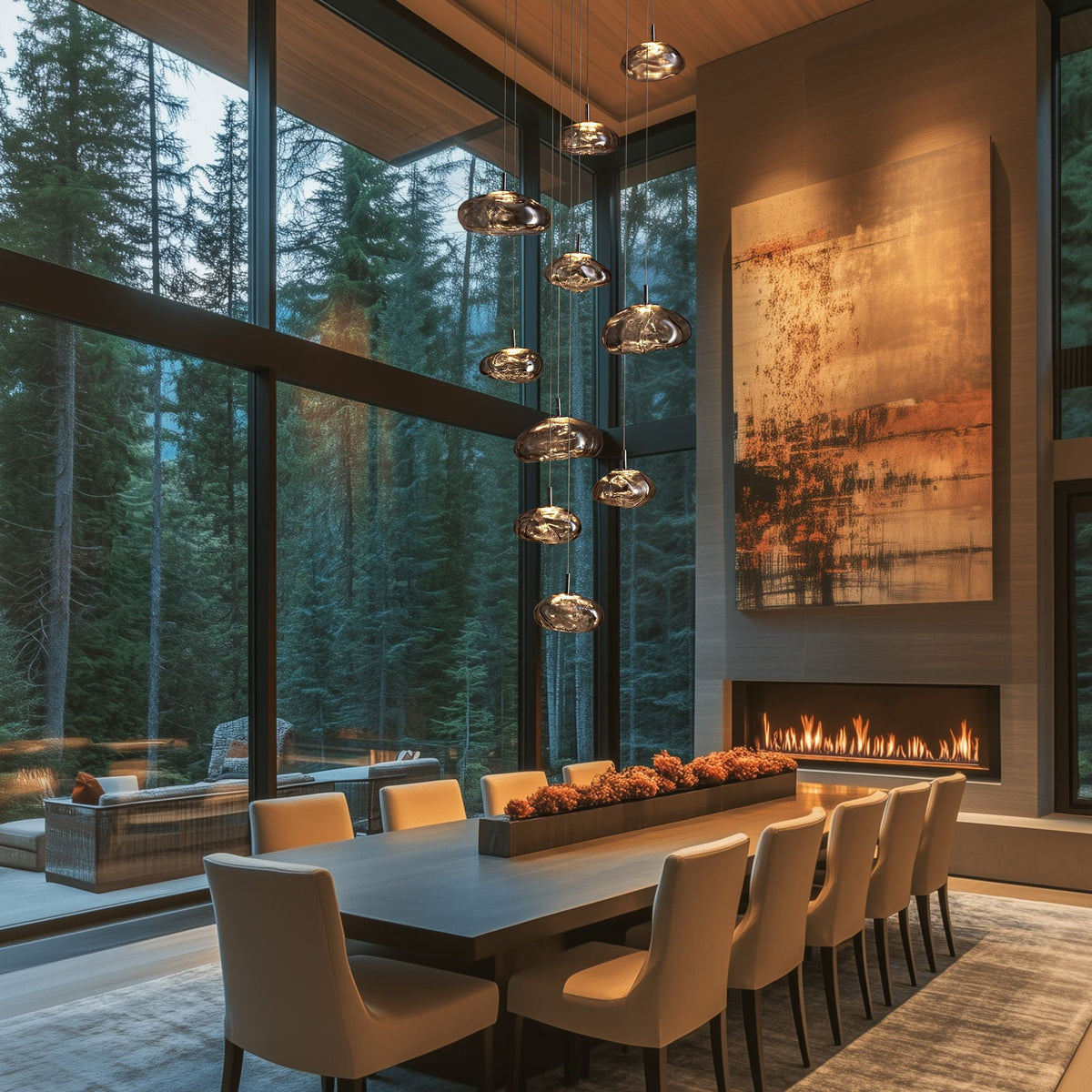 Astral Modern Glass Globe Cascading Chandelier — product view 4
