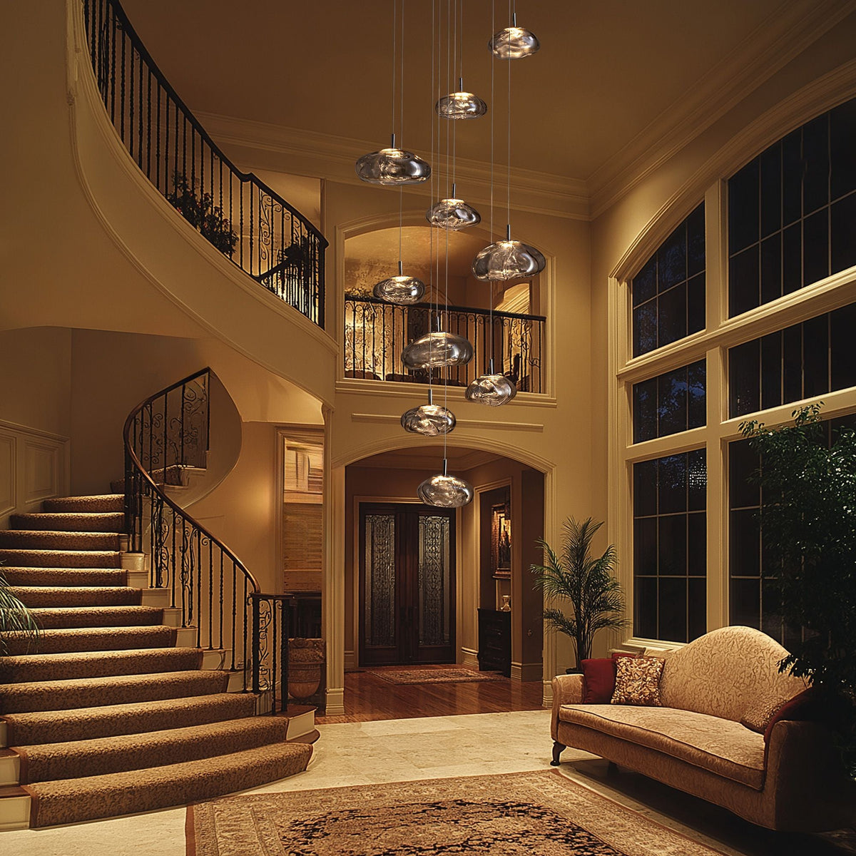 Astral Modern Glass Globe Cascading Chandelier — product view 5