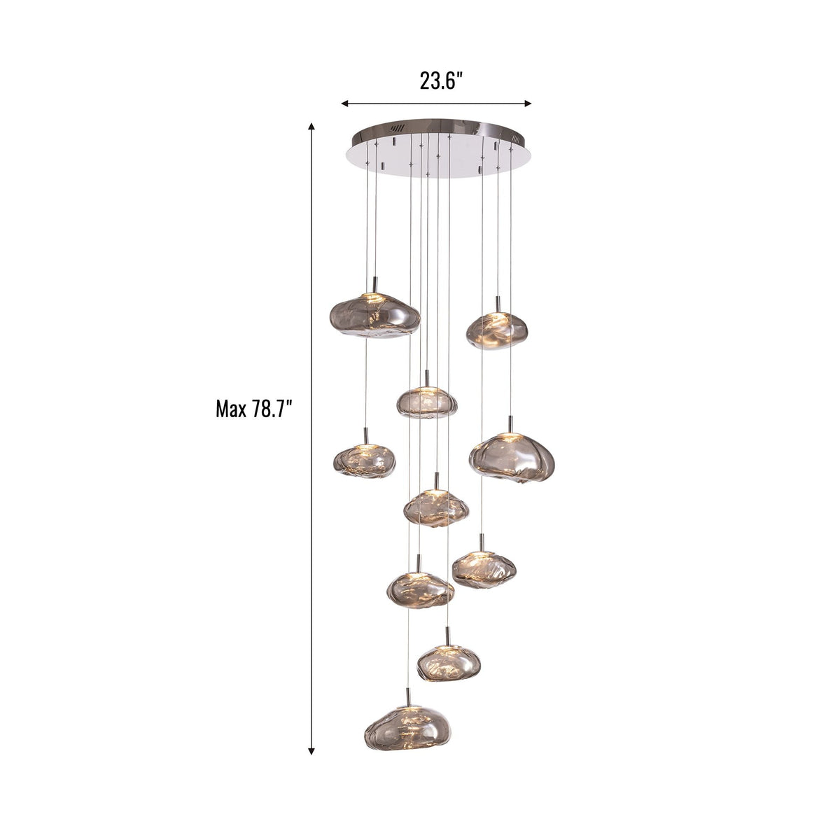 Astral Modern Glass Globe Cascading Chandelier — product view 12