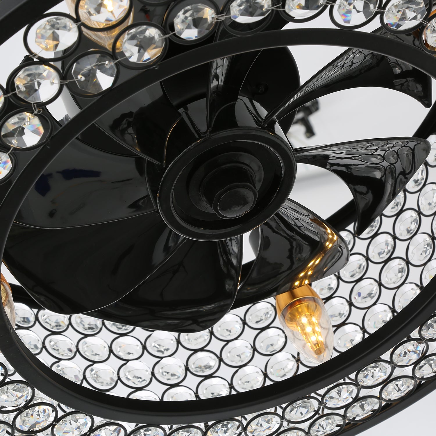 8 - Blade Drum Ceiling Fan with Remote Control - Fandelier - Blades Detail | Sofary