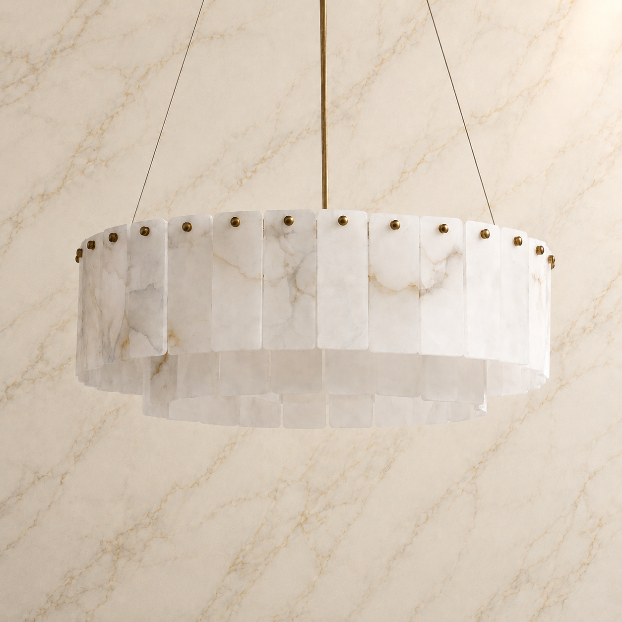 Elara Alabaster Round Chandelier