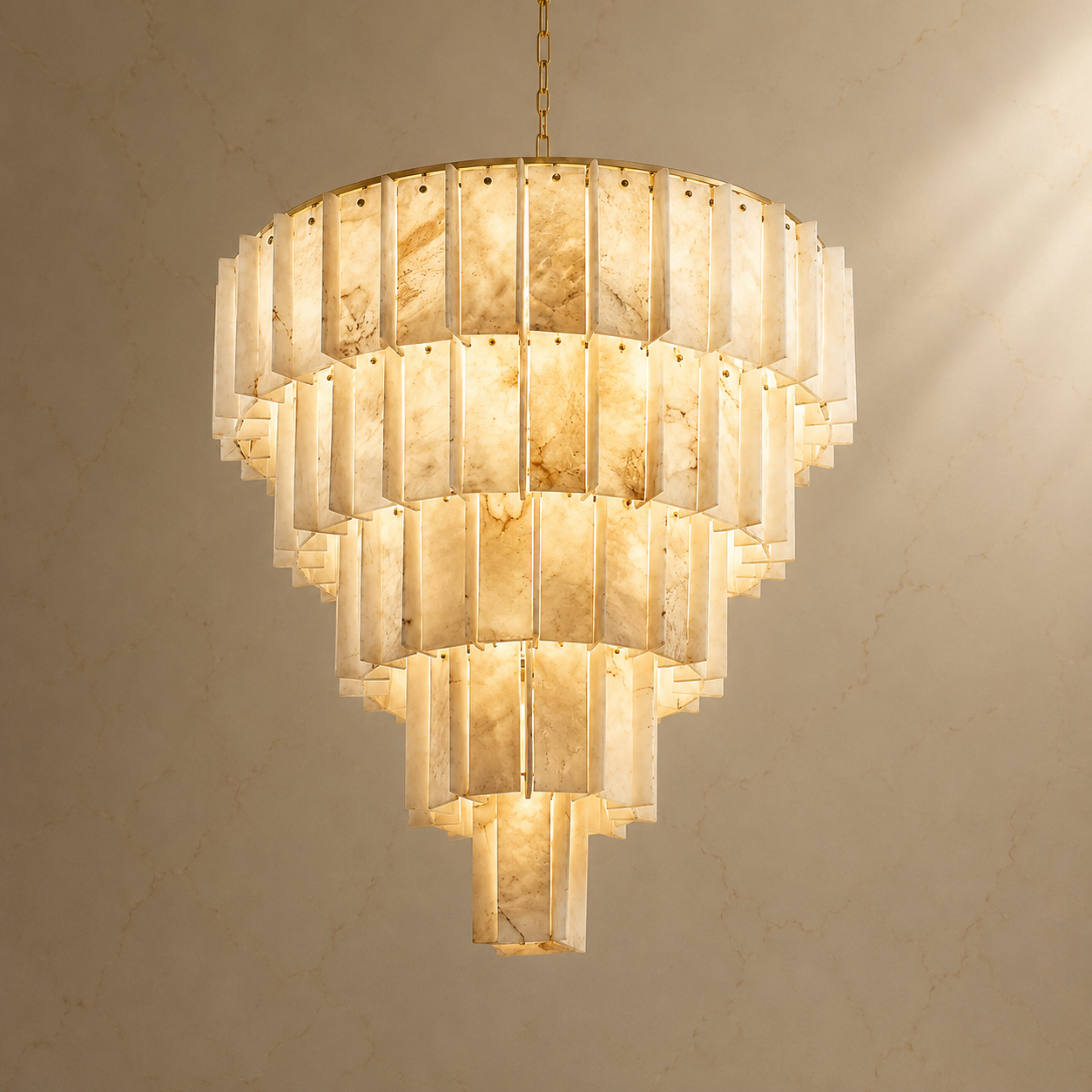 Auravelle Alabaster Tiered Chandelier