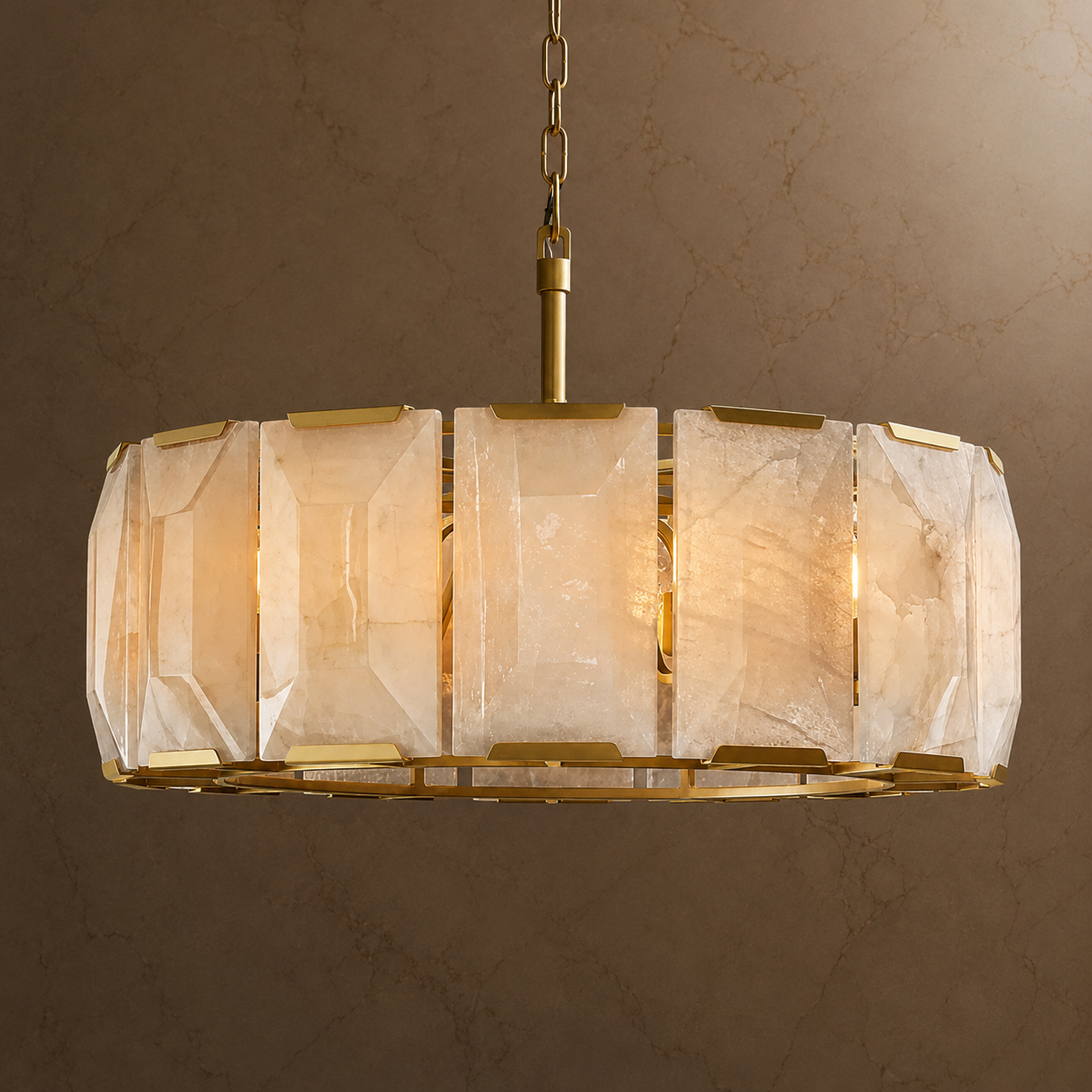 Celestique Alabaster Drum Chandelier