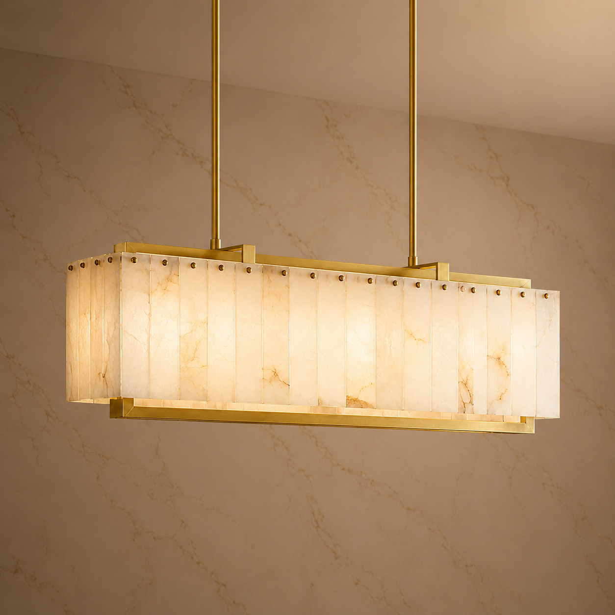 Aureline Alabaster Rectangular Chandelier