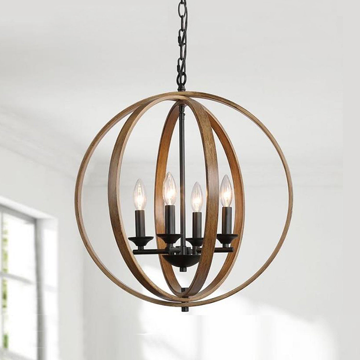 Dark Bronze Orb Chandelier - Rustic Design | Sofary