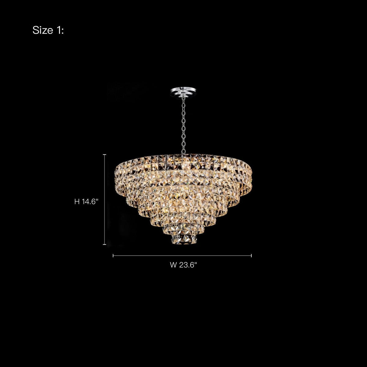 Aria Modern Gold K9 Crystal Glacier Irregular Three-Color Dimming Chandelier (Size 1) — dimensions: Height 14.6 inches, Width 23.6 inches, ideal for medium-sized dining rooms or foyers | Carra Home