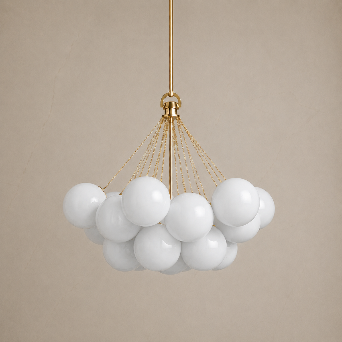 Arlo Opal Glass Cluster Chandelier in gold, light off