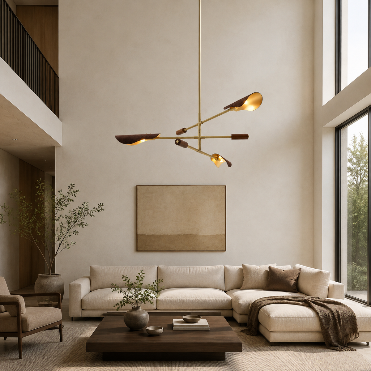 Astrid chandelier in a contemporary living room