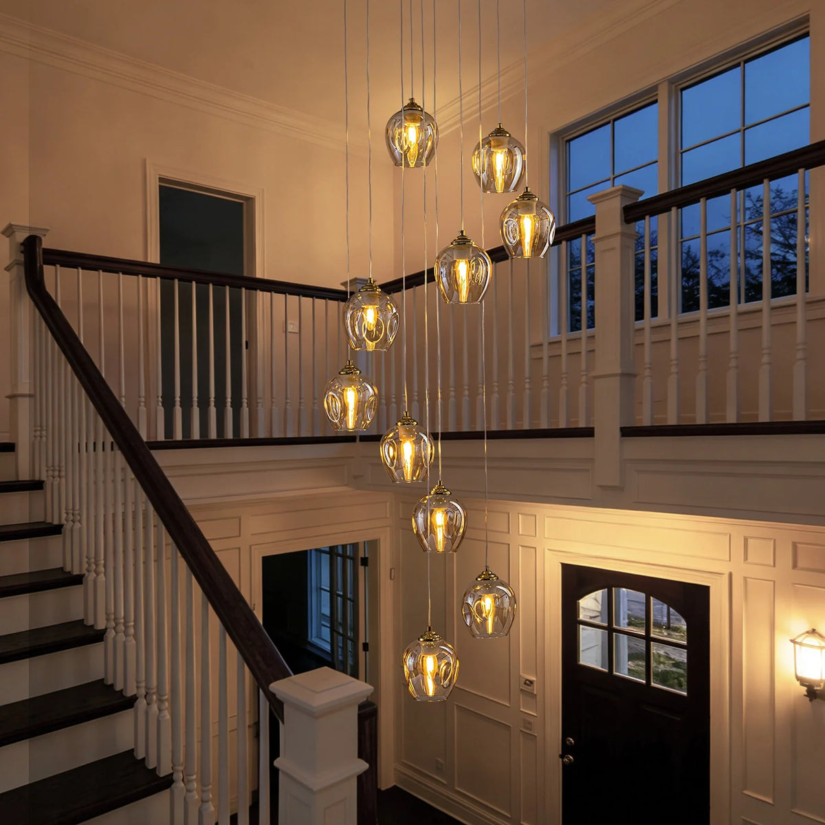 aura-luxury-glass-chandelier-in-foyer-Carra Home-lighting