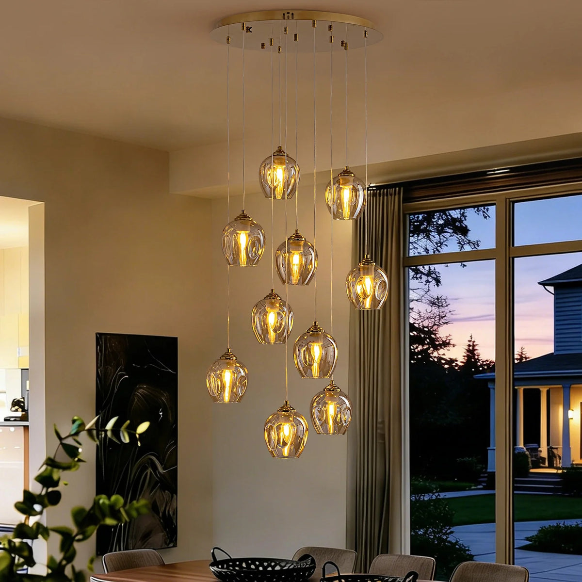 aura-luxury-glass-chandelier-for-multiple-rooms-Carra Home-lighting