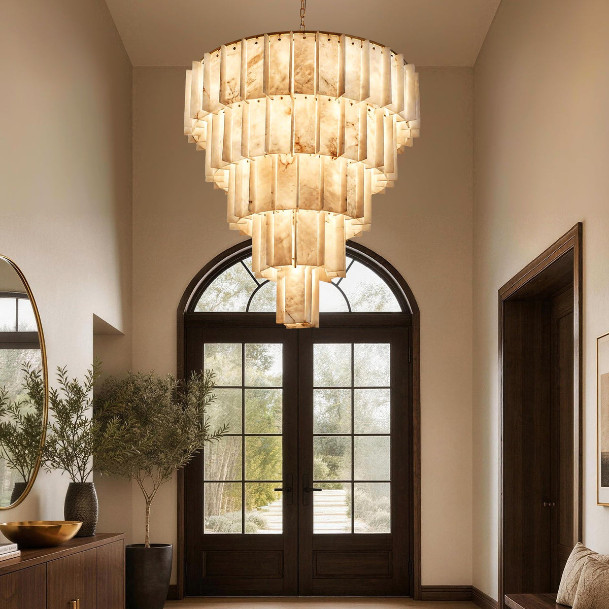 Auravelle Alabaster Tiered Chandelier product view 03