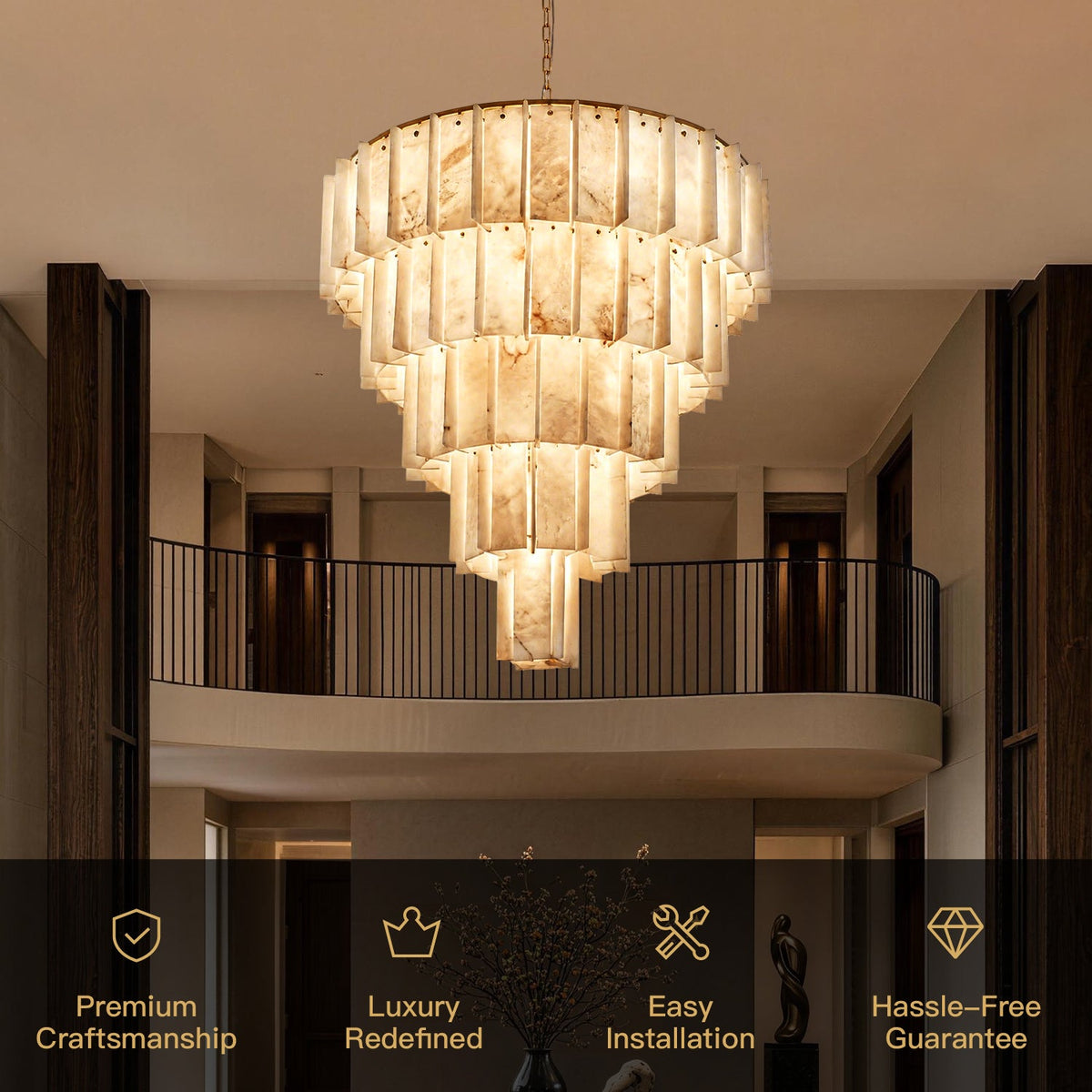 Auravelle Alabaster Tiered Chandelier product view 06