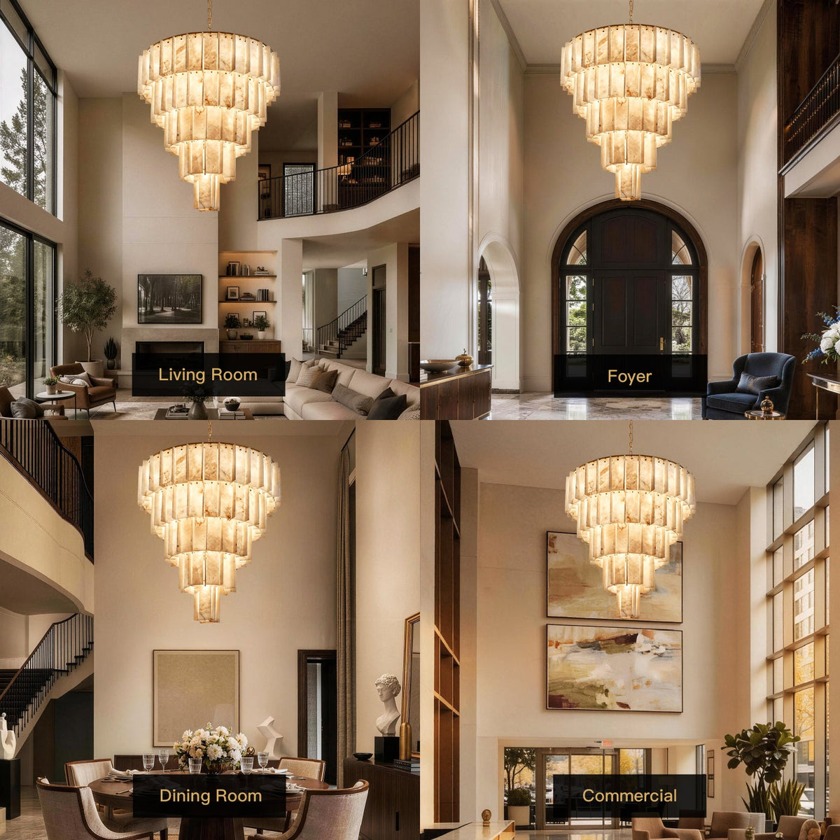 Auravelle Alabaster Tiered Chandelier product view 07