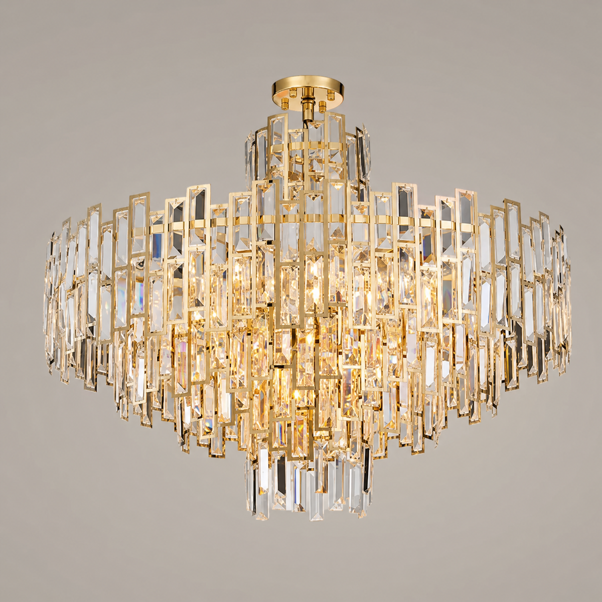 Aurelisse Luxury Gold Crystal Tiered Round Chandelier 100cm product view