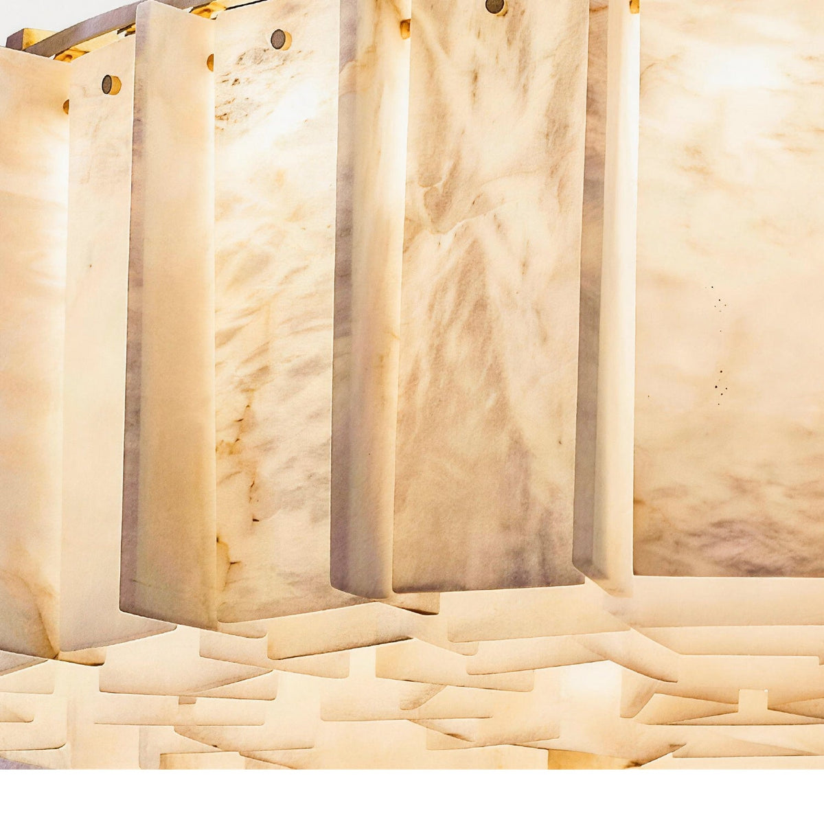 Aurem Alabaster Round Chandelier material and construction detail