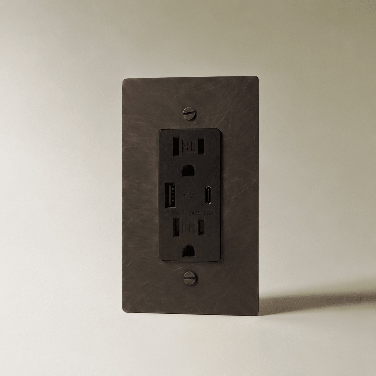 Aurex Bronze With Patina 1 Gang USB-C Wall Outlet - CARRA HOME