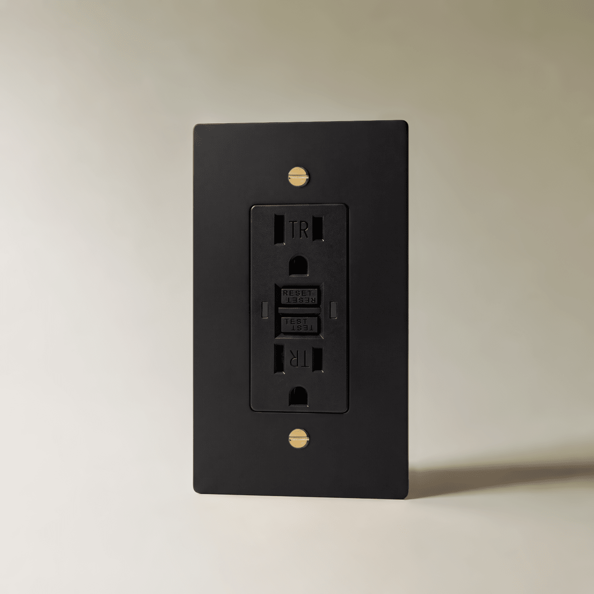 Aurex Night Black with Brass 1 Gang GFCI Wall Outlet - CARRA HOME