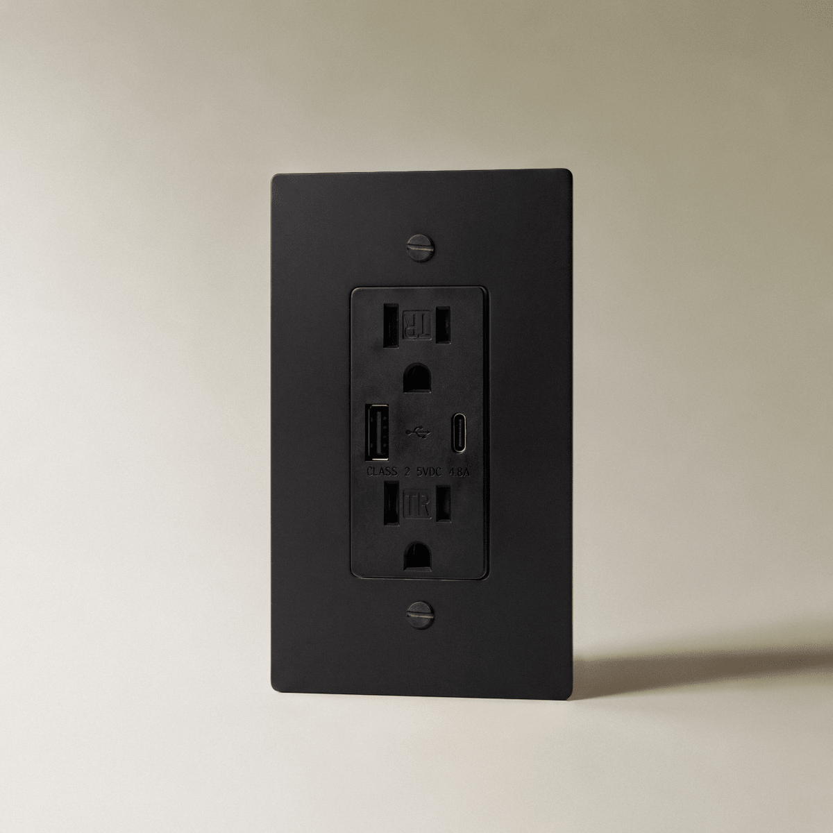 Aurex Night Black 1 Gang USB-C Wall Outlet - CARRA HOME