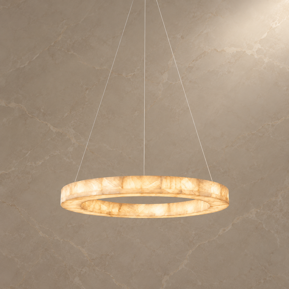 aveline alabaster ring chandelier gold 120cm light on