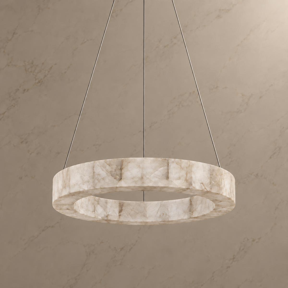 aveline alabaster ring chandelier gold 50cm light off