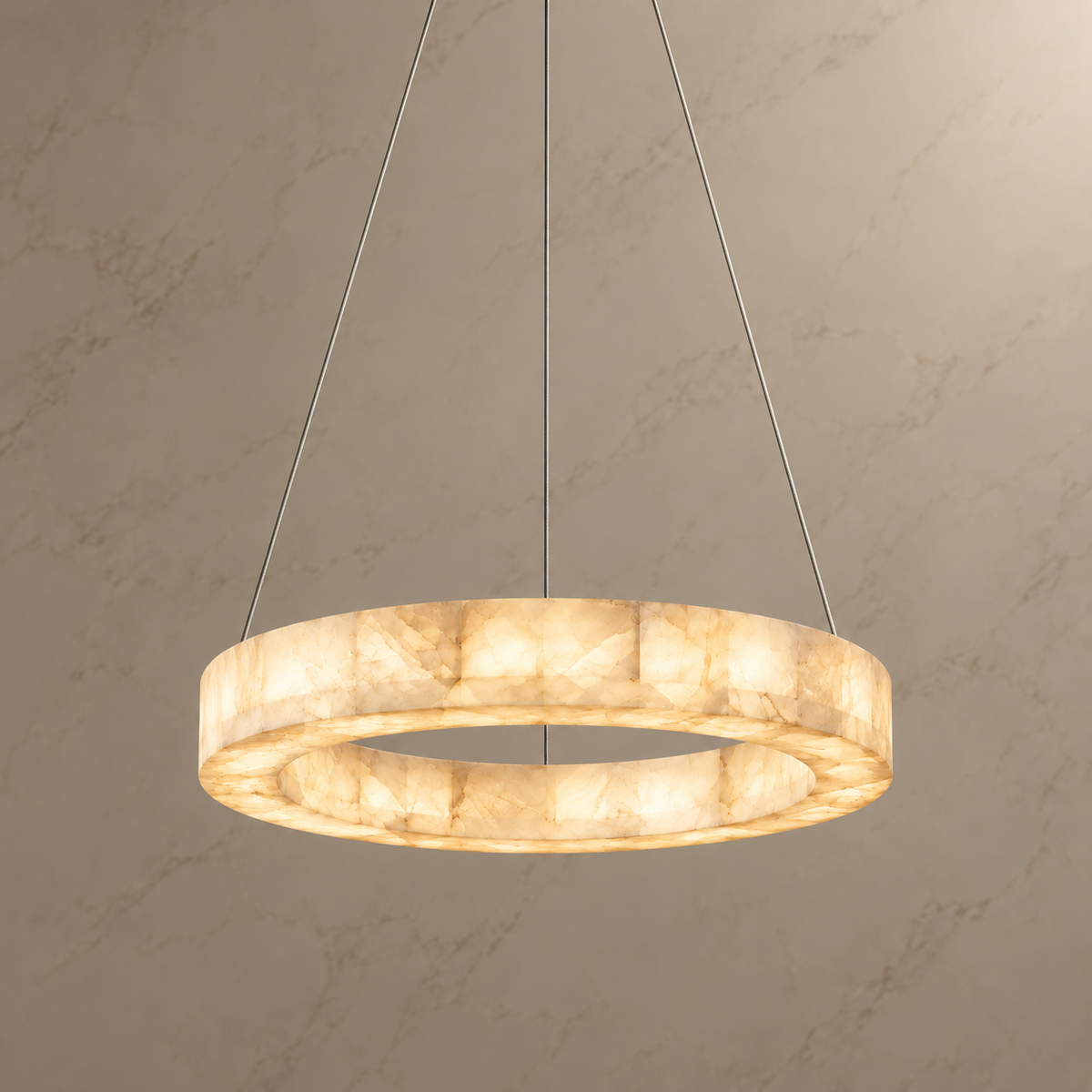 aveline alabaster ring chandelier gold 50cm light on