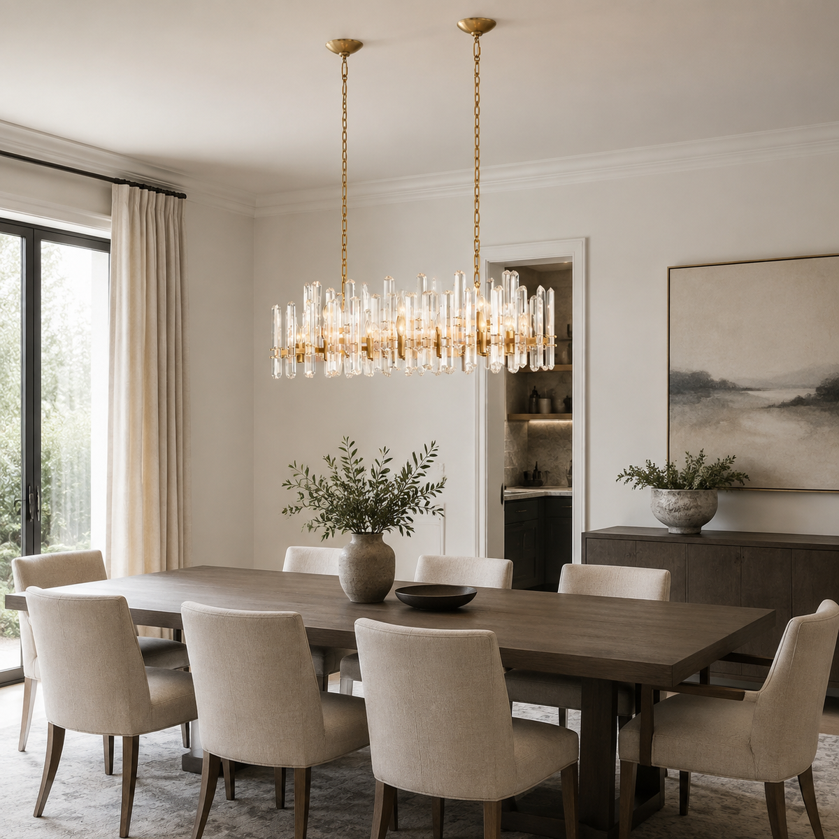 Baingham Crystal Linear Chandelier 12