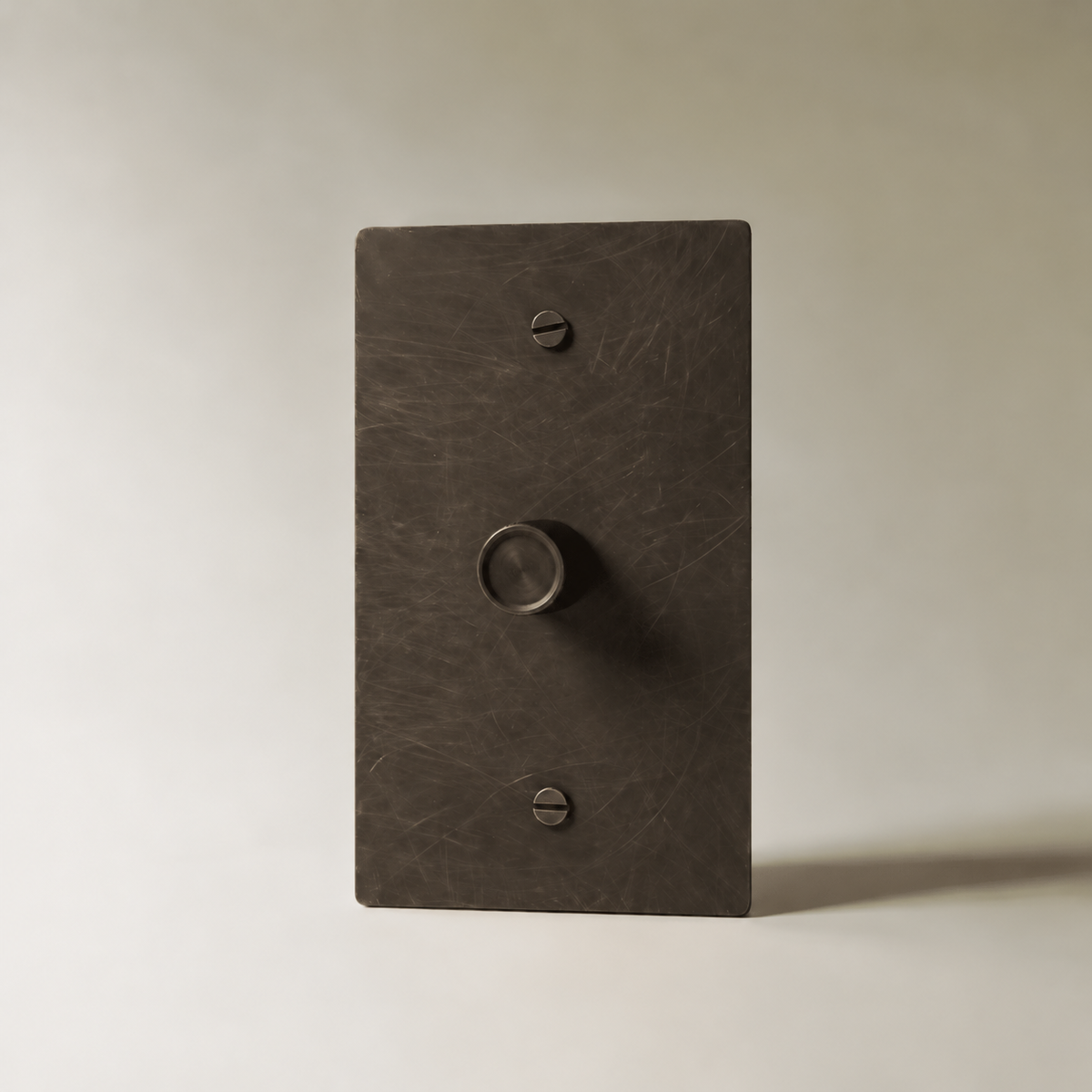 Brass Rotary Dimmer Switch, Bronze with Patina 1 Gang product view — seamless faceplate | CARRA HOME