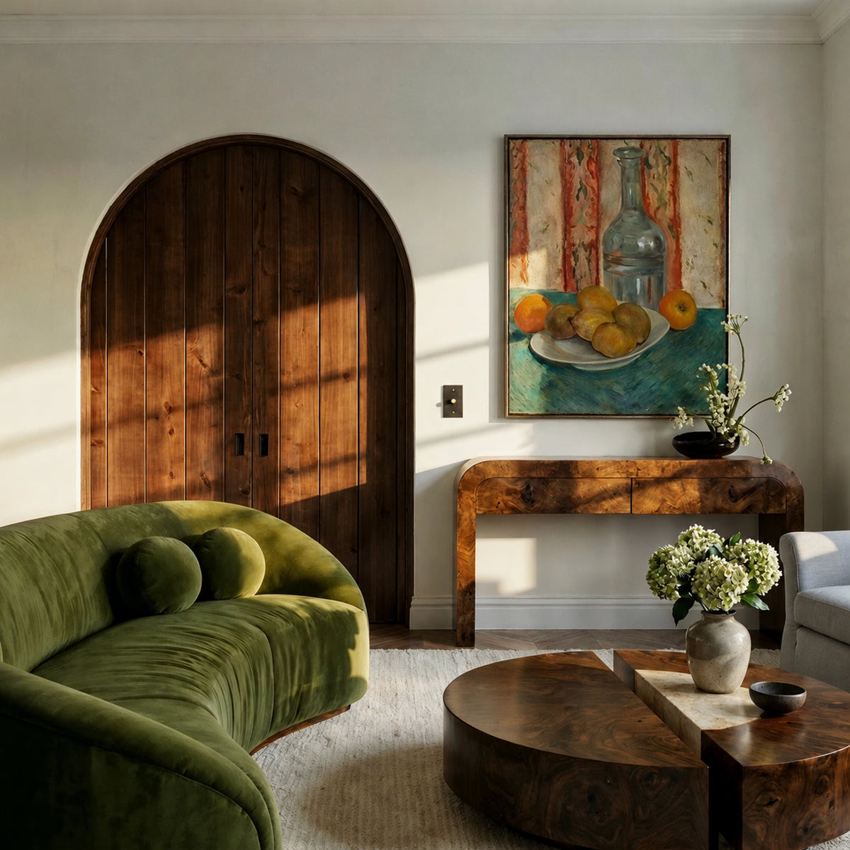 Brass Rotary Dimmer Switch installed in an interior, view 42 — seamless faceplate | CARRA HOME