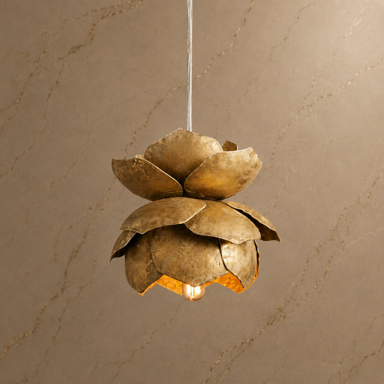 Camellia Metal Flower Pendant