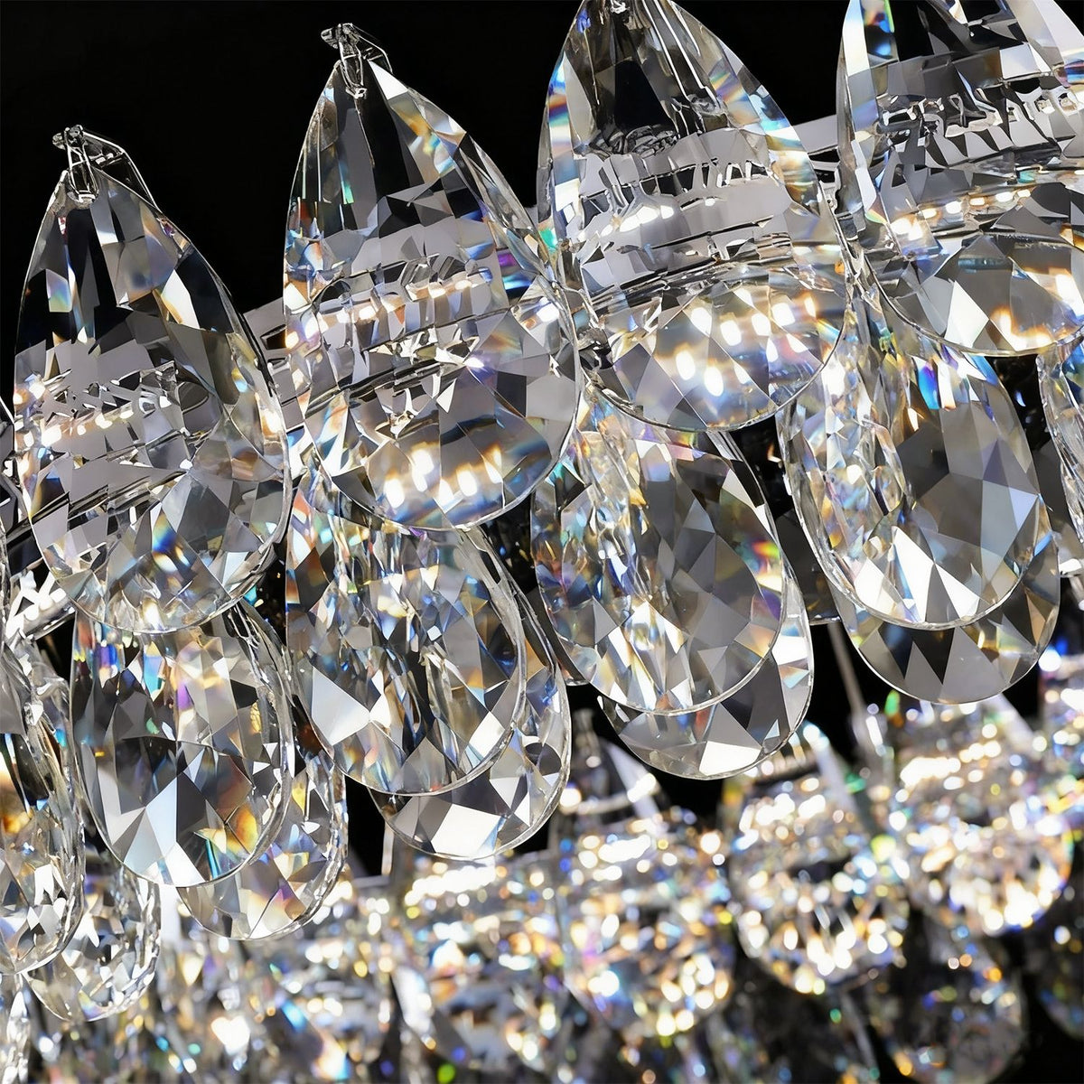 Celia Crystal Teardrop Chandelier material and construction detail