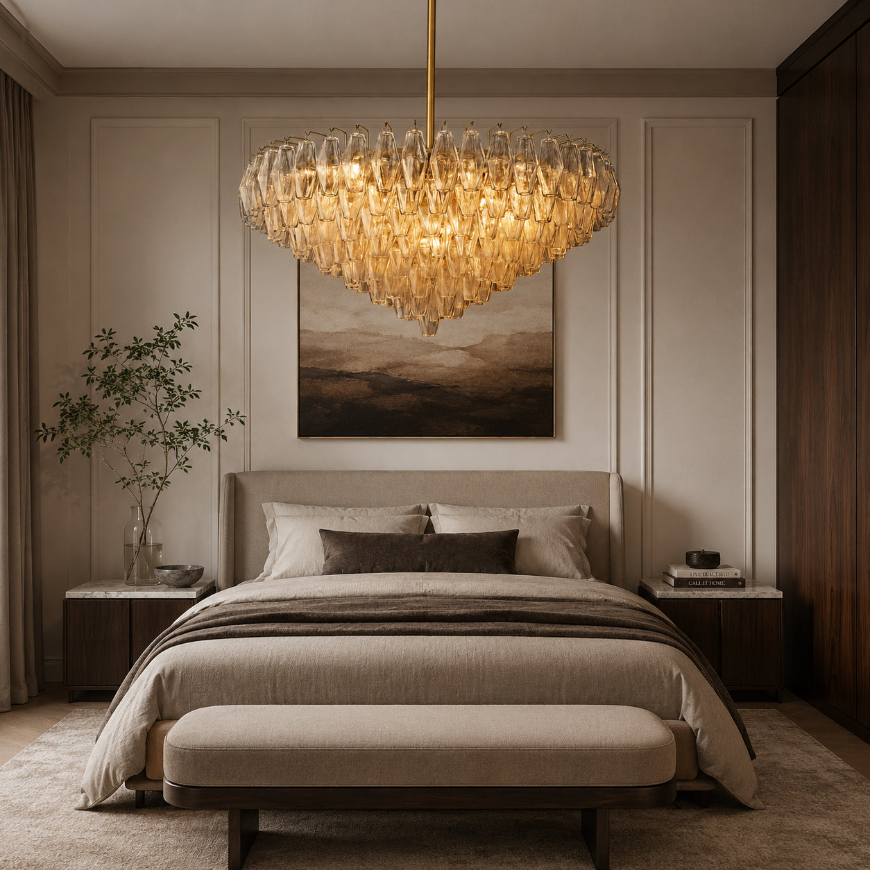 Chiara glass chandelier foyer entryway – Carra Home
