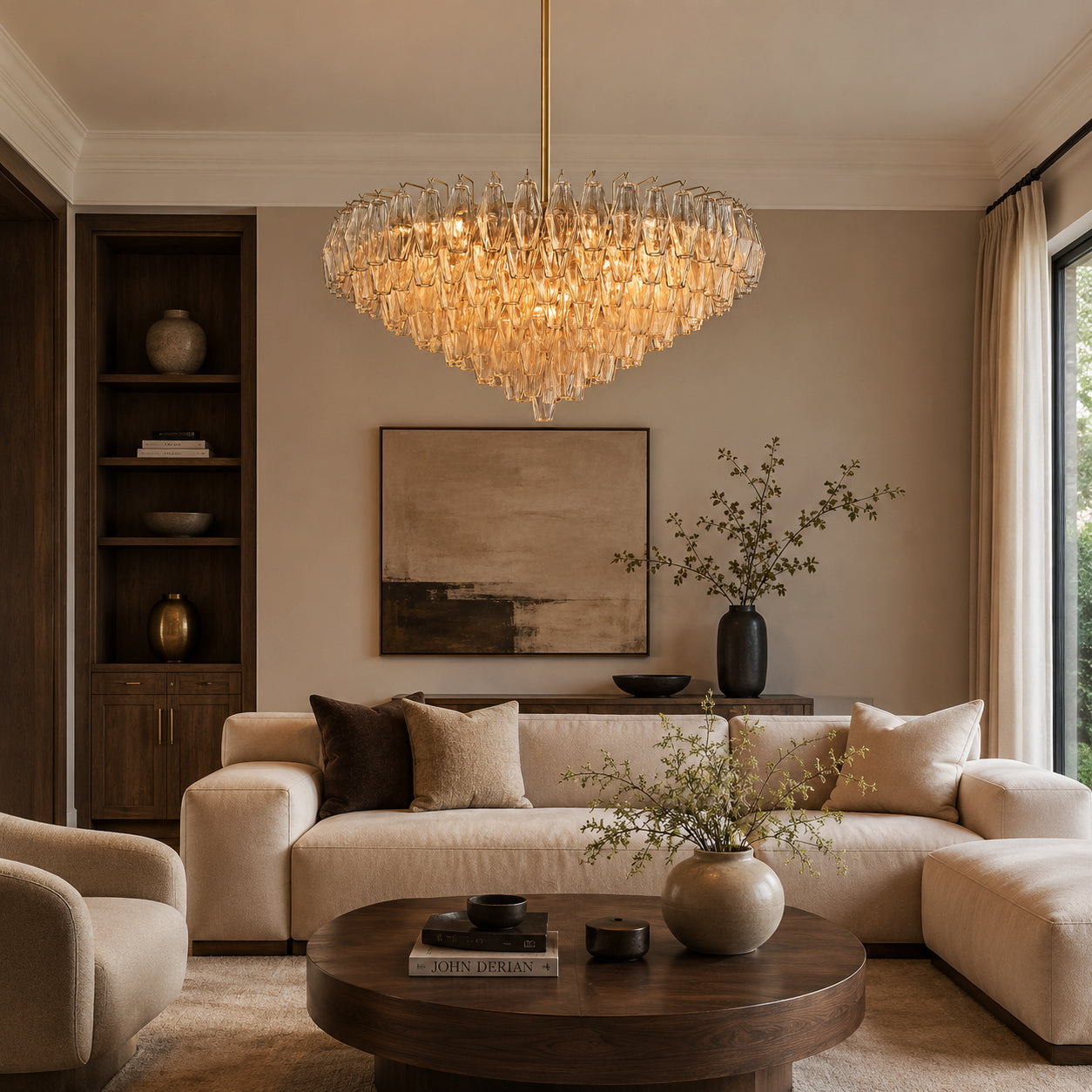 Chiara Glass Round Chandelier kitchen island – Carra Home