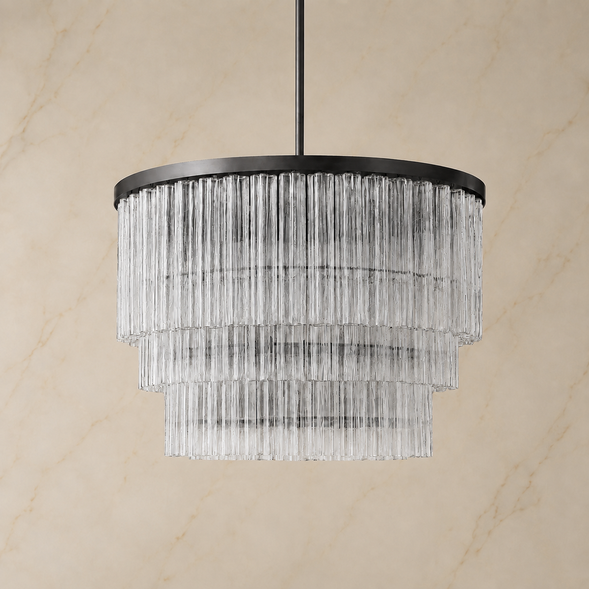 Ciello Crystal Three-Tier Round Chandelier 8