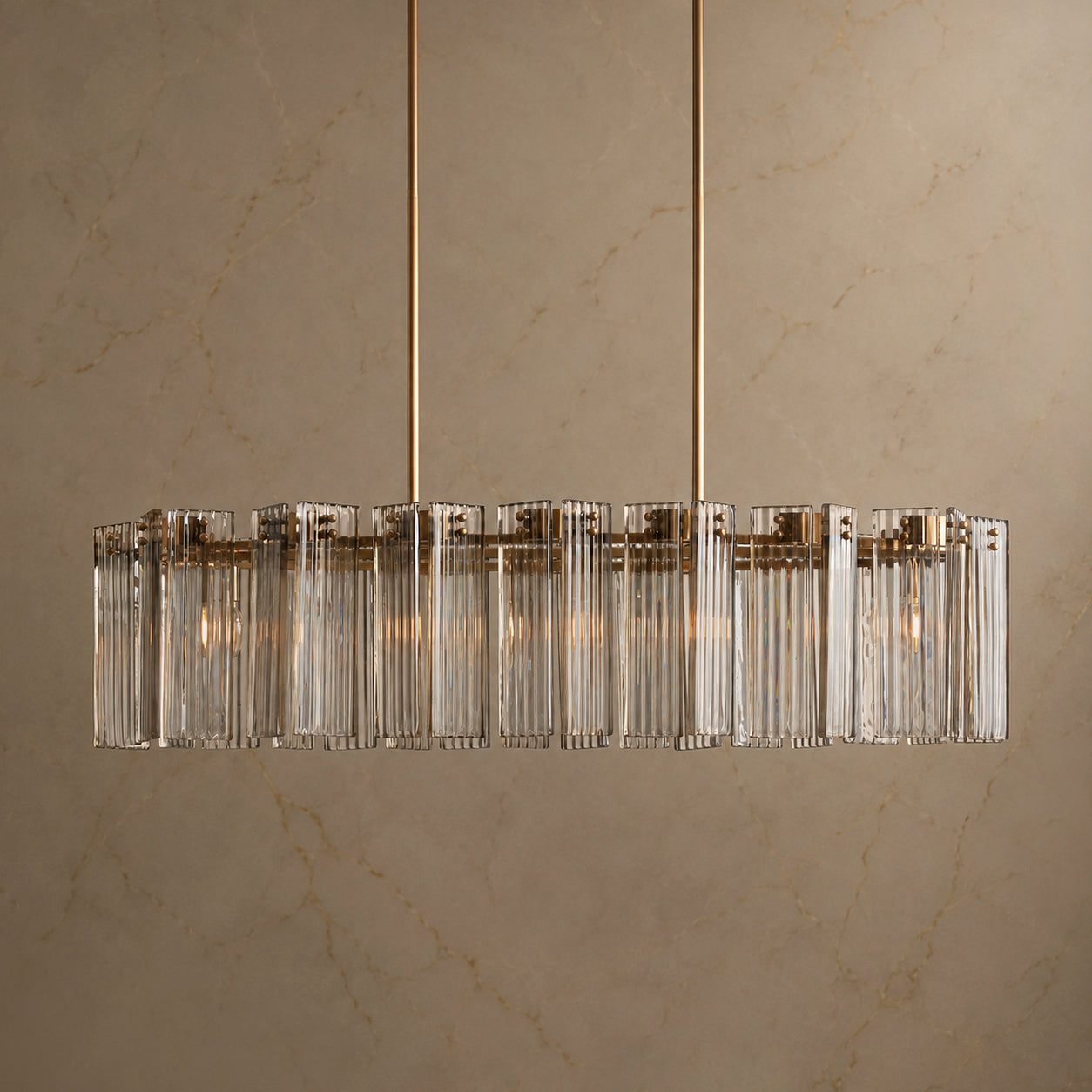 Delsie Glass Oval Chandelier