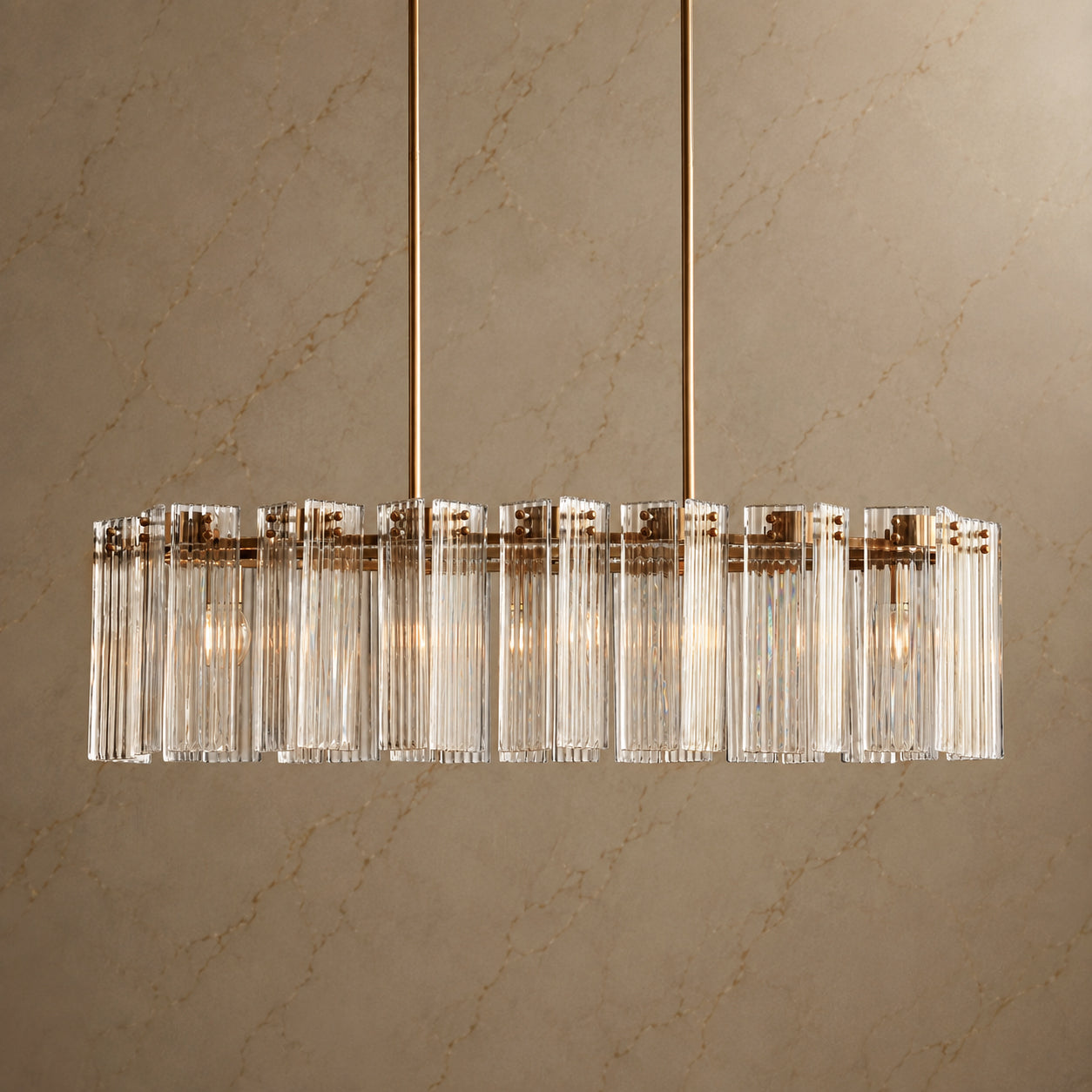Delsie Clear Glass Oval Chandelier