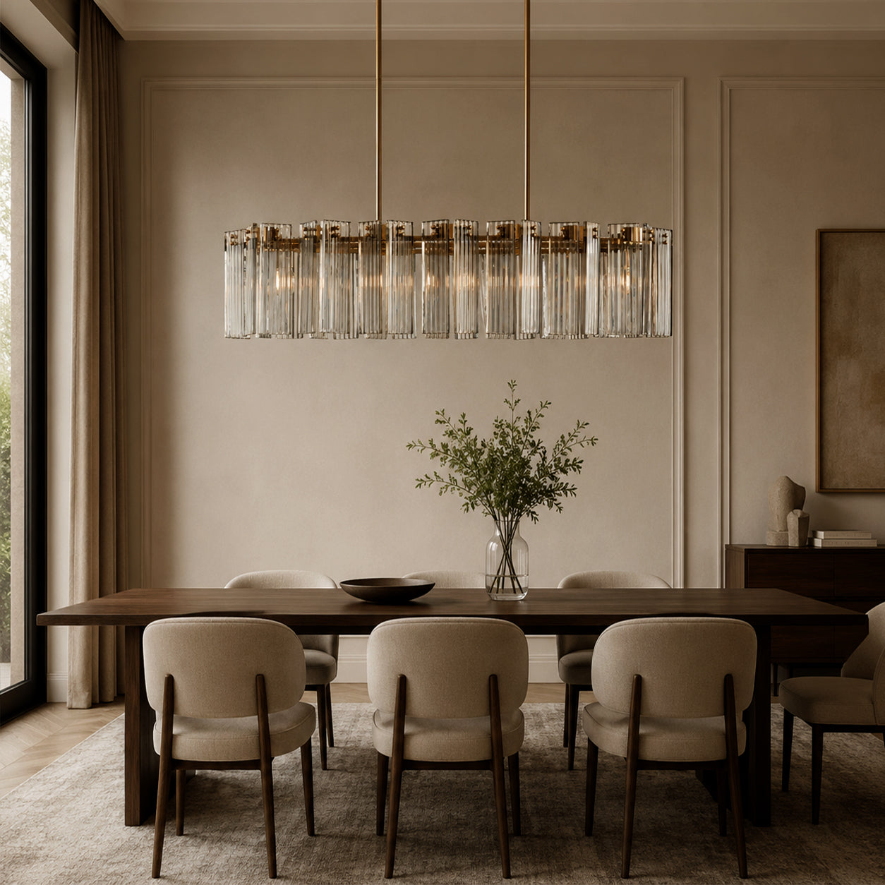 Delsie Glass Oval Chandelier