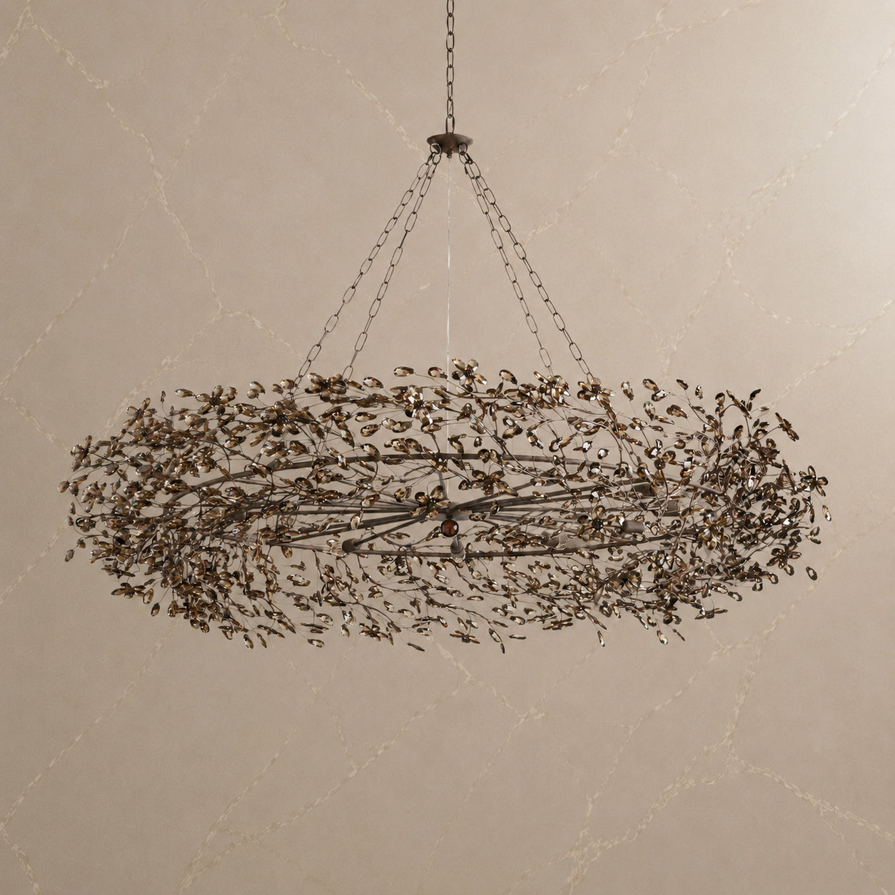 Fiore Black Crystal Crown Chandelier
