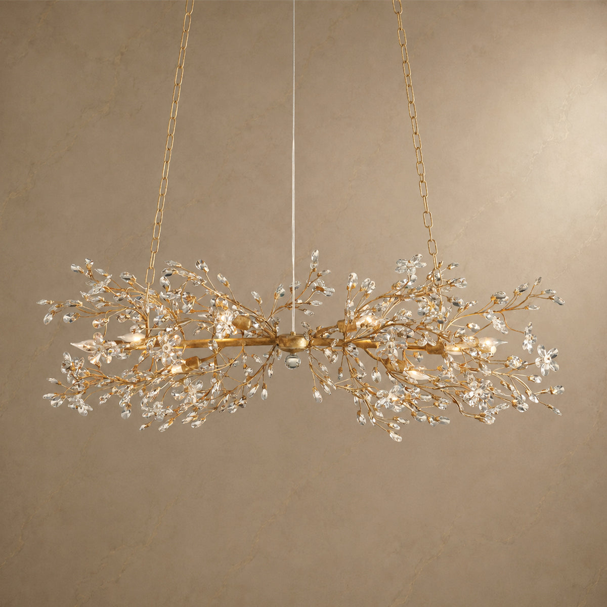 Fiore Crystal Branch Linear Chandelier product view 01