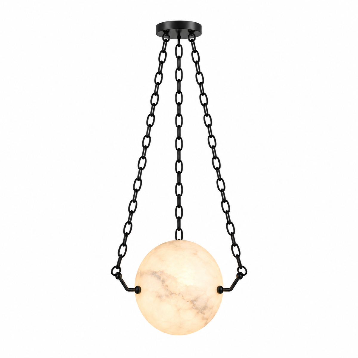 Globus Alabaster Globe Pendant Light black 56 cm complete product view | CARRA HOME