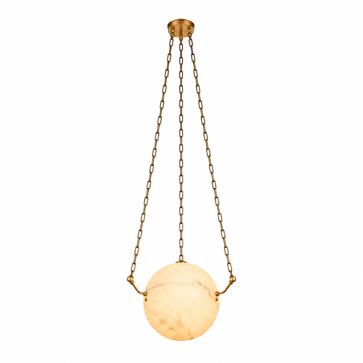 Globus Alabaster Globe Pendant Light copper 35 cm complete product view | CARRA HOME