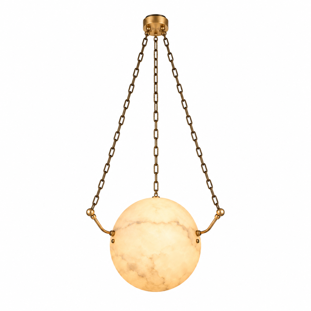 Globus Alabaster Globe Pendant Light copper 56 cm complete product view | CARRA HOME