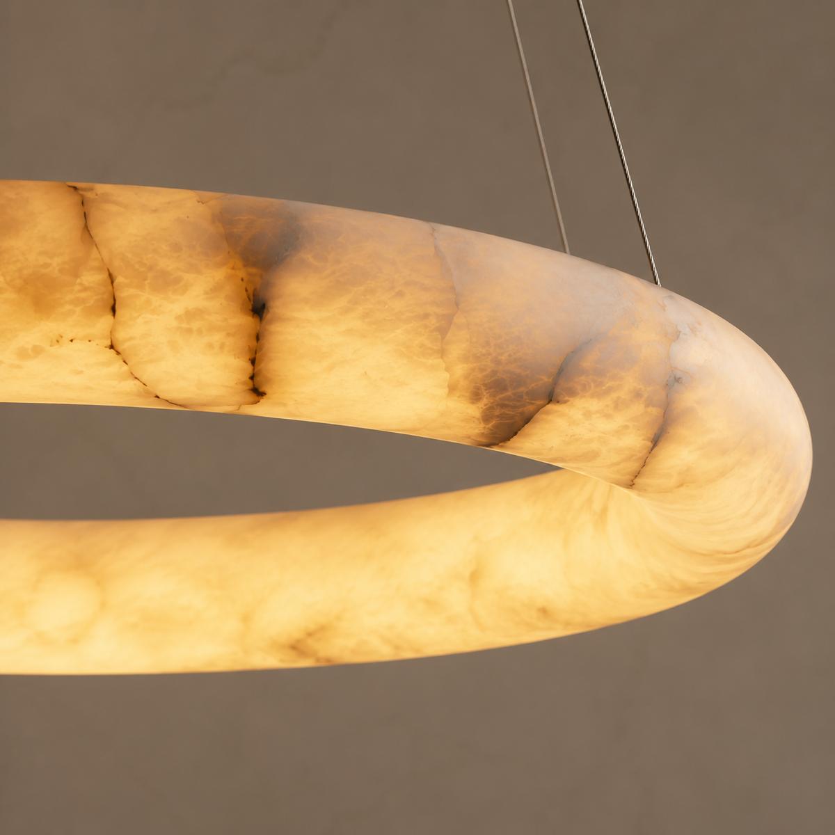 Halima alabaster halo chandelier body detail