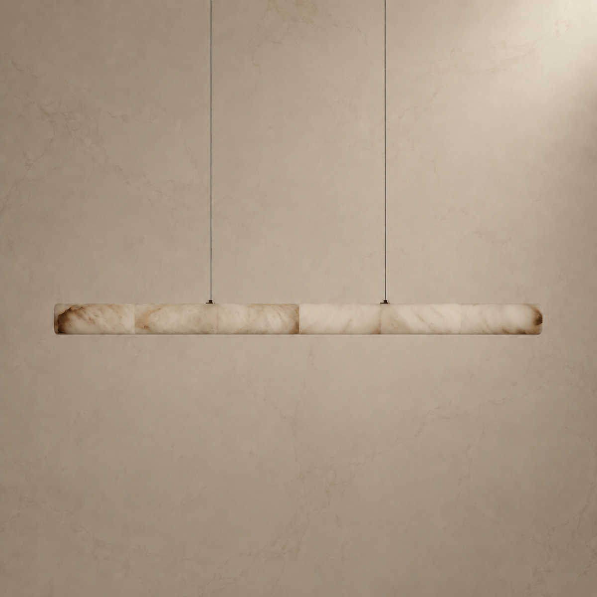 Halima alabaster linear chandelier 100cm light off