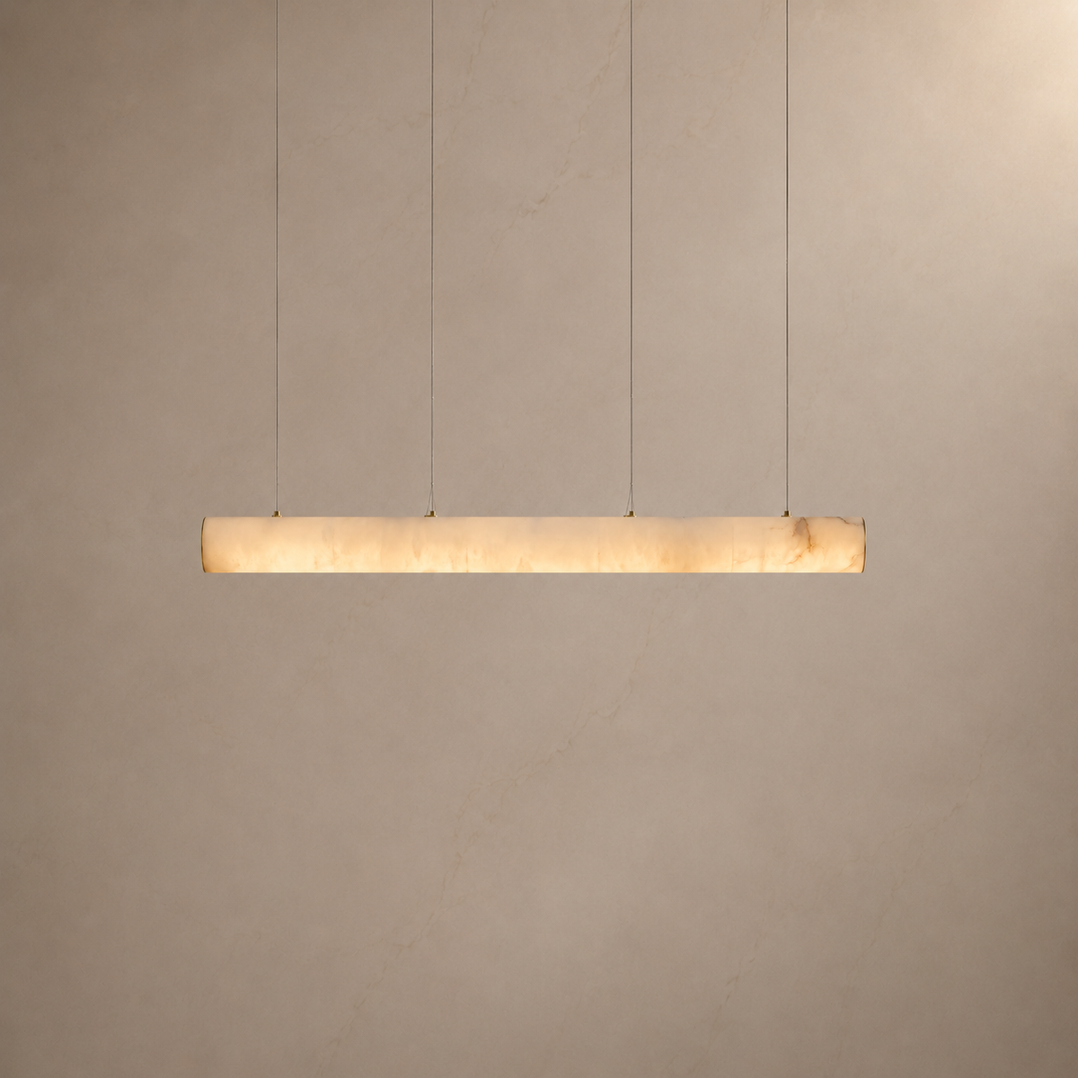 Halima alabaster linear chandelier 150cm light on